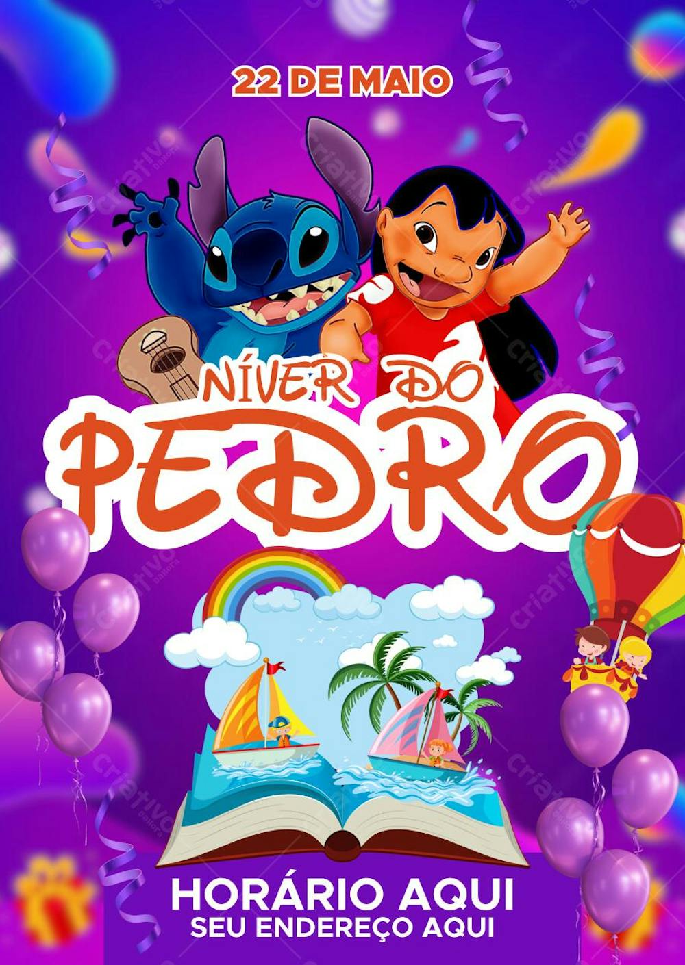 Convite Aniversário Stitch