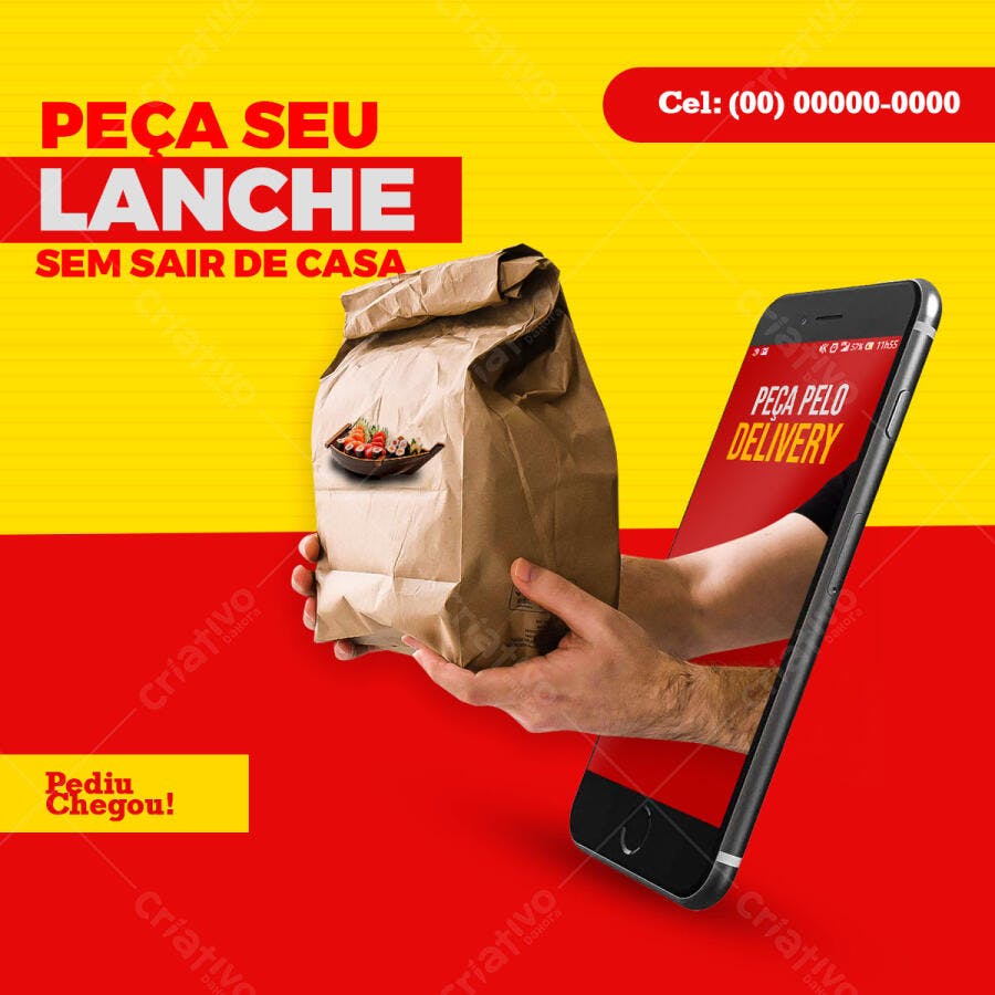 Flyer para Delivery de Lanches PSD Editável