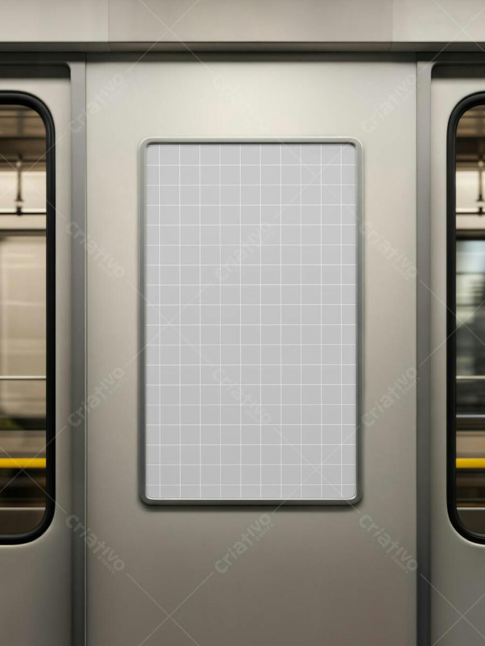 Anúncio publicitário em metrô PSD editável Mockup