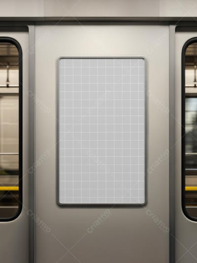 Anúncio publicitário em metrô PSD editável Mockup