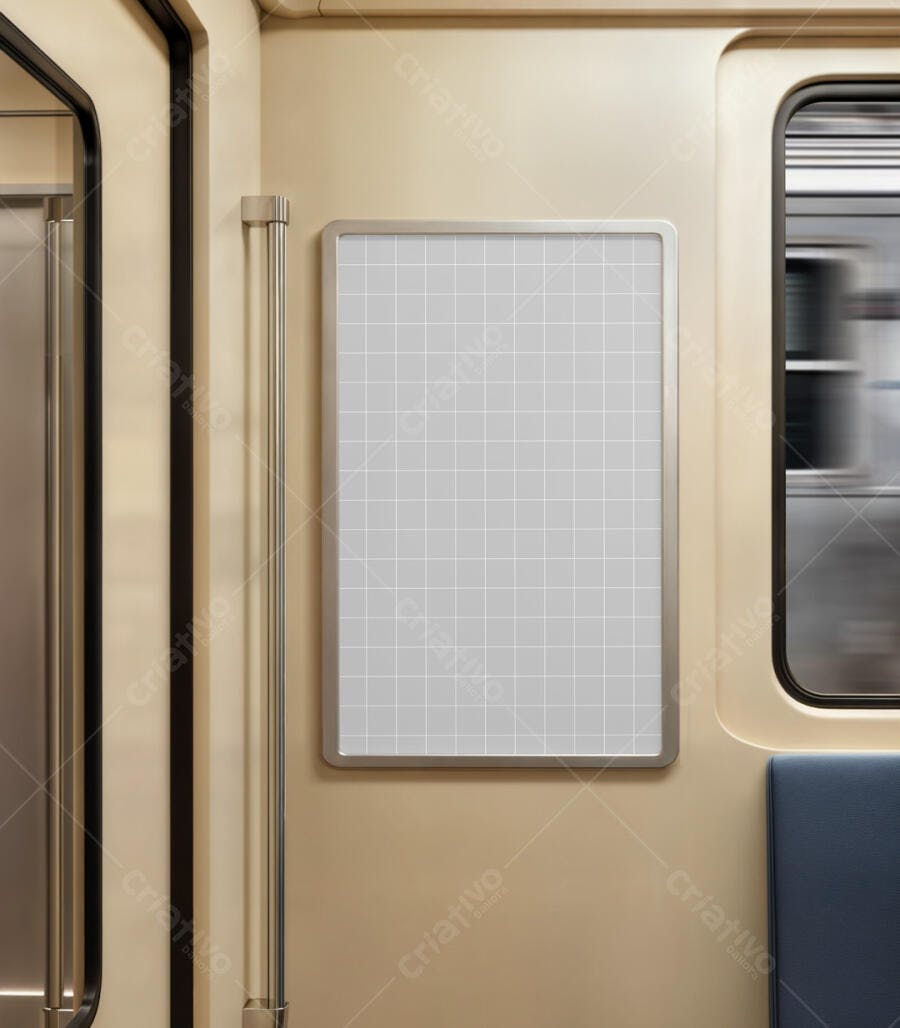Mockup Realista de Anúncio em Metrô