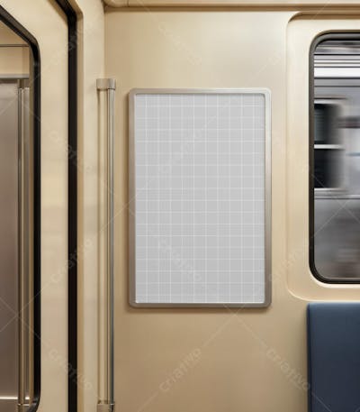 Anúncio publicitário em metrô PSD editável Mockup