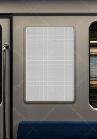 Anúncio publicitário em metrô PSD editável Mockup