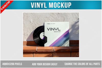Disco de Vinil PSD editável Mockup