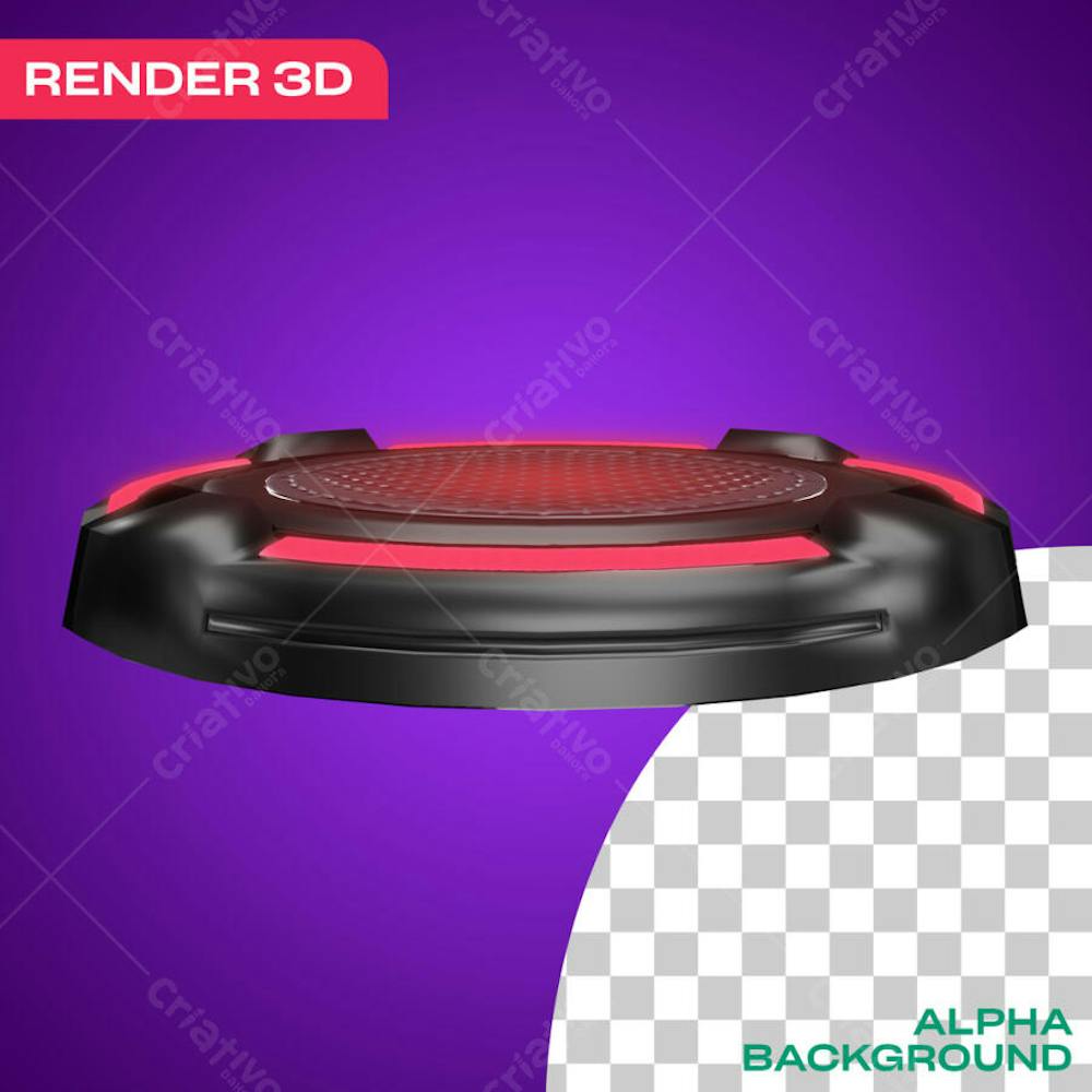 Pódio Futurista 3D Render Para Composição