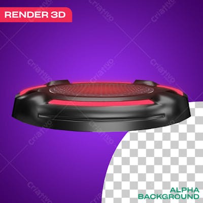 Pódio Futurista 3D Render Para Composição