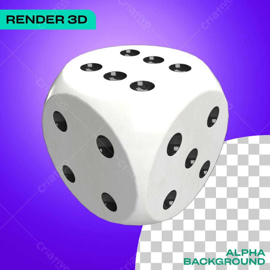 Dado 3D Renderizado PSD Editável