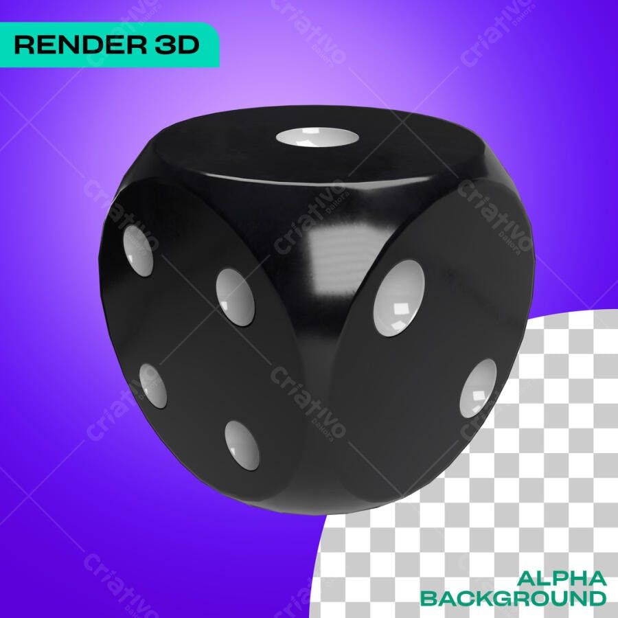 Mockup Dado Preto PSD Editável