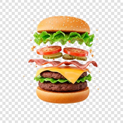 hamburguer com ingredientes caindo 3
