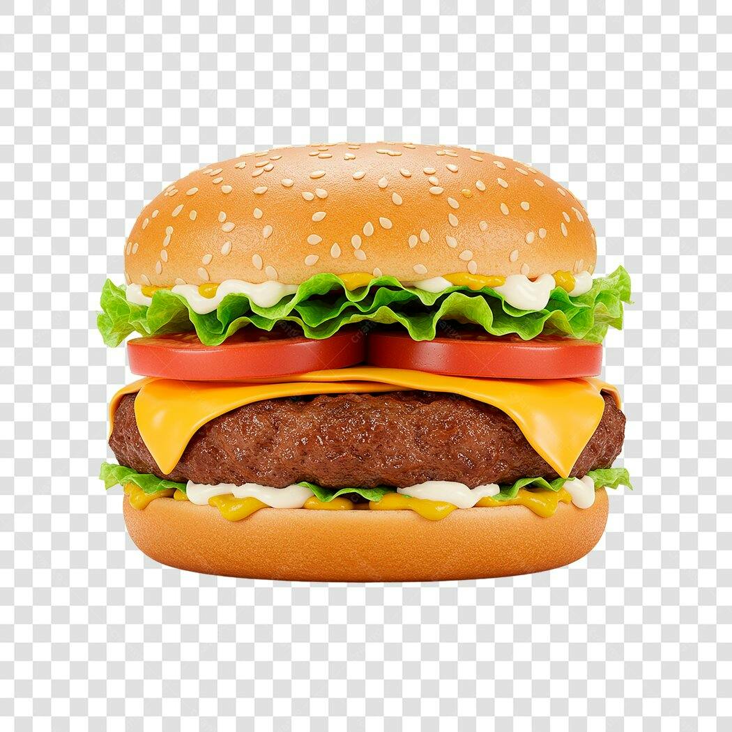 Imagem PNG de Hambúrguer para Cardápio com fundo transparente