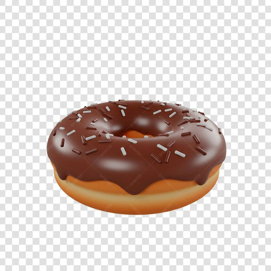 Imagem PNG de Donut com cobertura de chocolate e fundo transparente