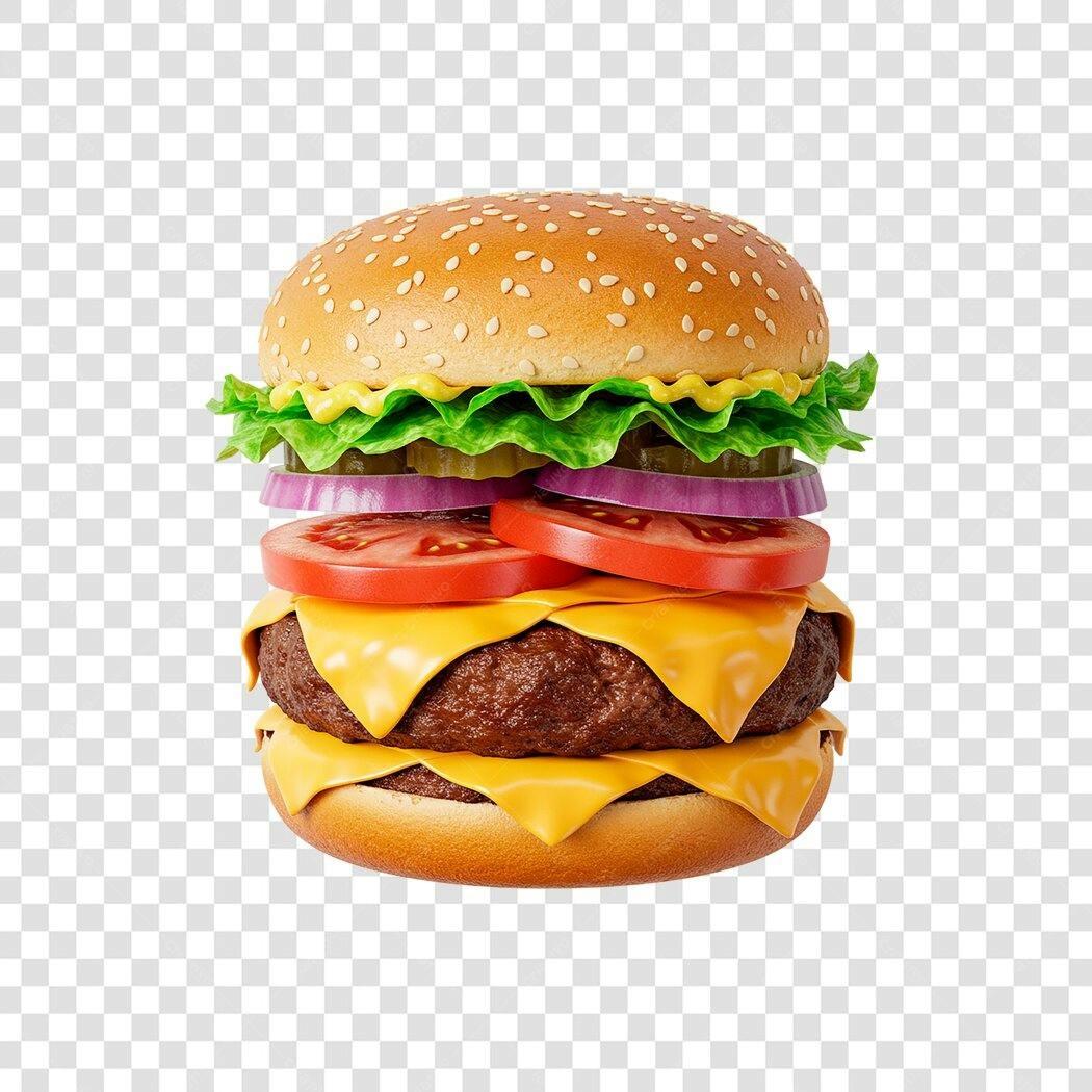 Banner hambúrguer PNG com fundo transparente