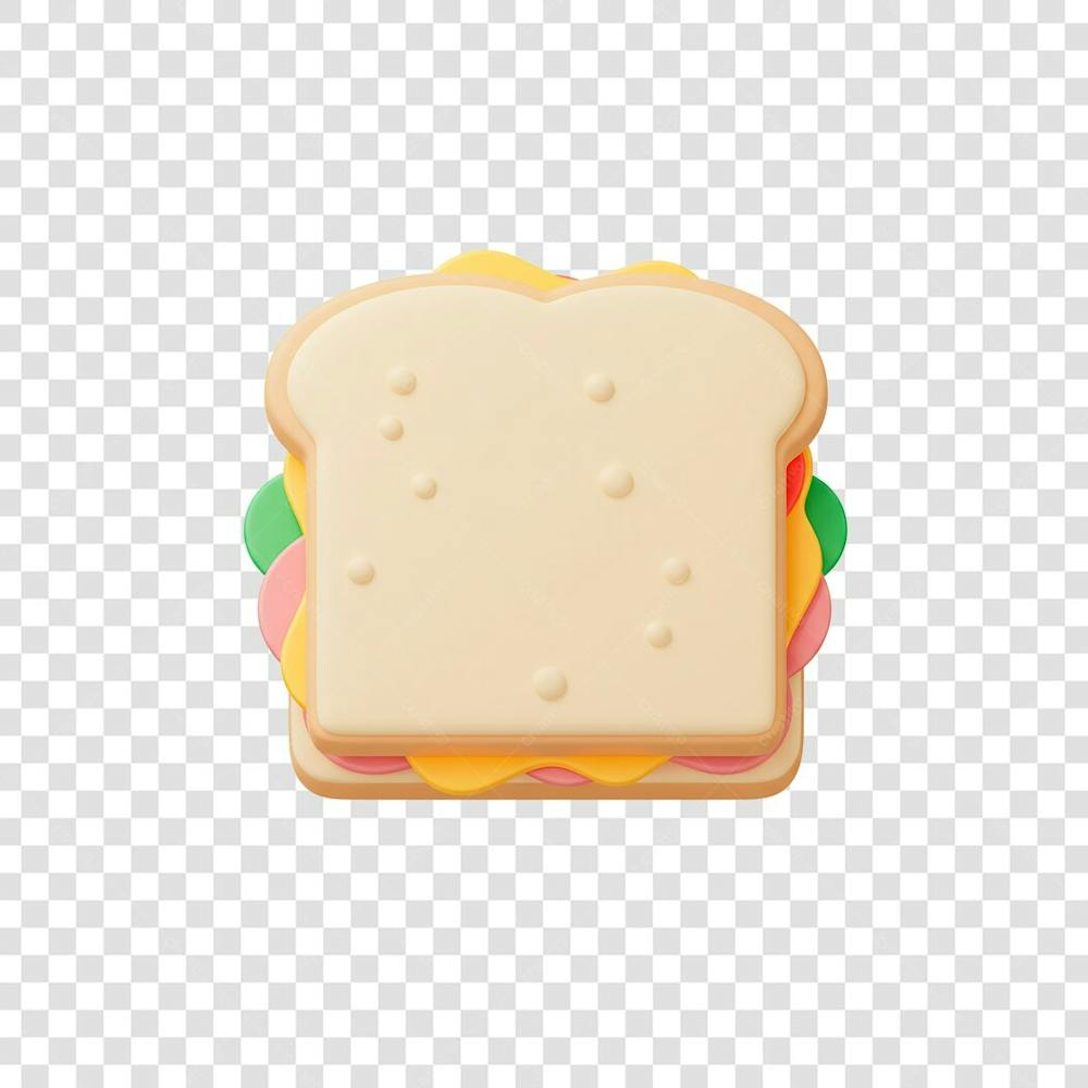 ilustração 3d sandwich de presunto 3