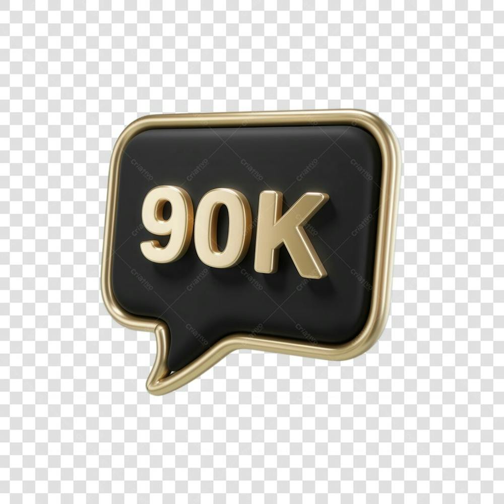 3D render 90K Seguidores Instagram 90 Mil Número Elemento para Composição  png (4)