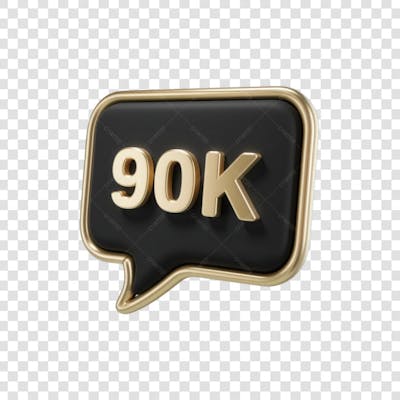 3D render 90K Seguidores Instagram 90 Mil Número Elemento para Composição  png (4)