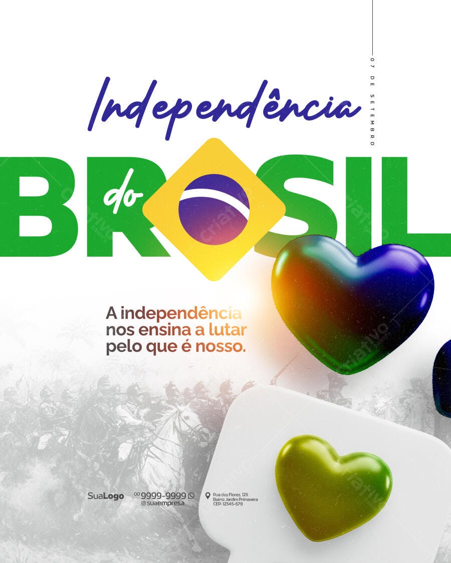 Flyer 7 de Setembro Independência do Brasil PSD Editável