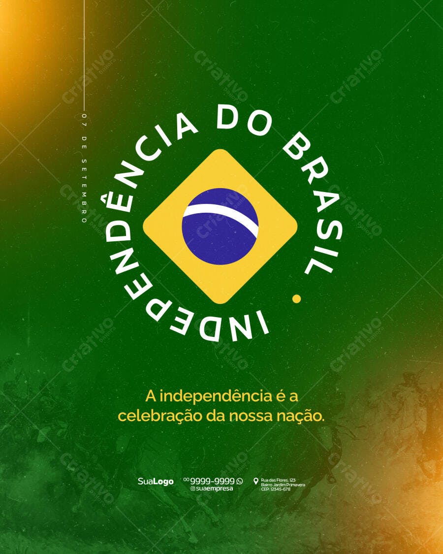 Flyer 7 de Setembro Independência do Brasil PSD Editável