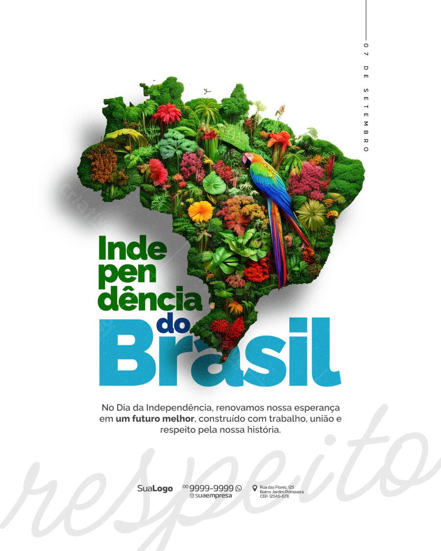 Flyer 7 de Setembro Independência do Brasil PSD Editável