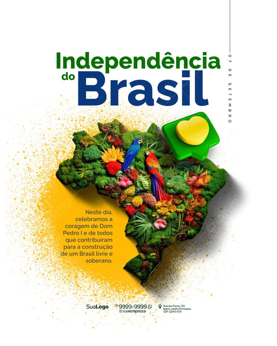 Flyer 7 de Setembro Independência do Brasil PSD Editável