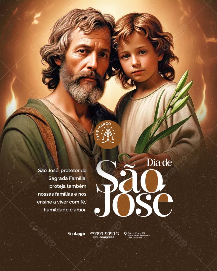 Flyer Dia de São José 19 de Março PSD Editável