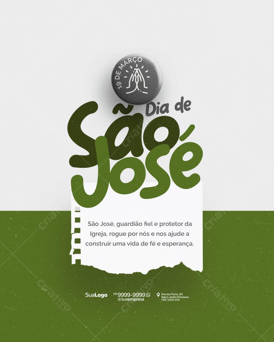 Flyer Dia de São José 19 de Março PSD Editável