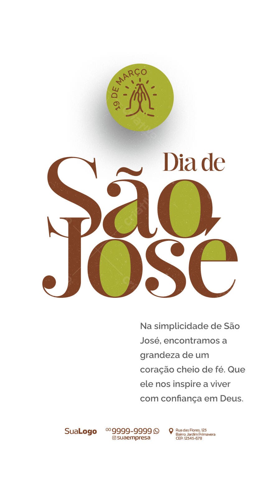 Flyer Dia de São José 19 de Março PSD Editável