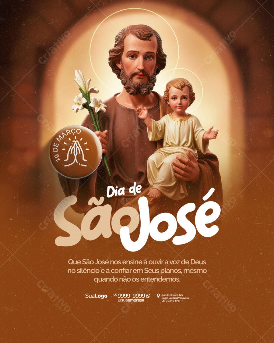 Flyer Dia de São José 19 de Março PSD Editável