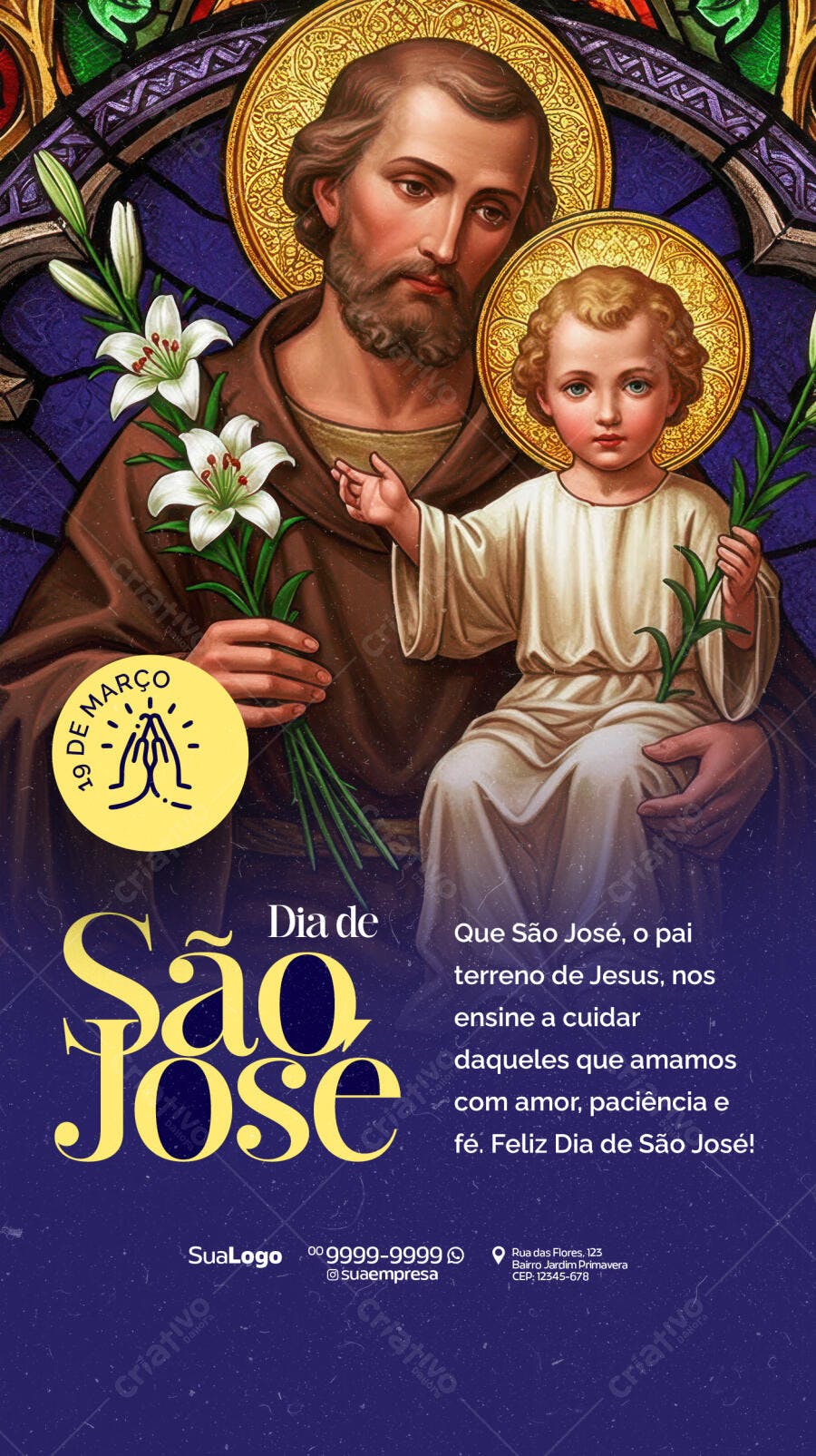 Flyer Dia de São José 19 de Março PSD Editável
