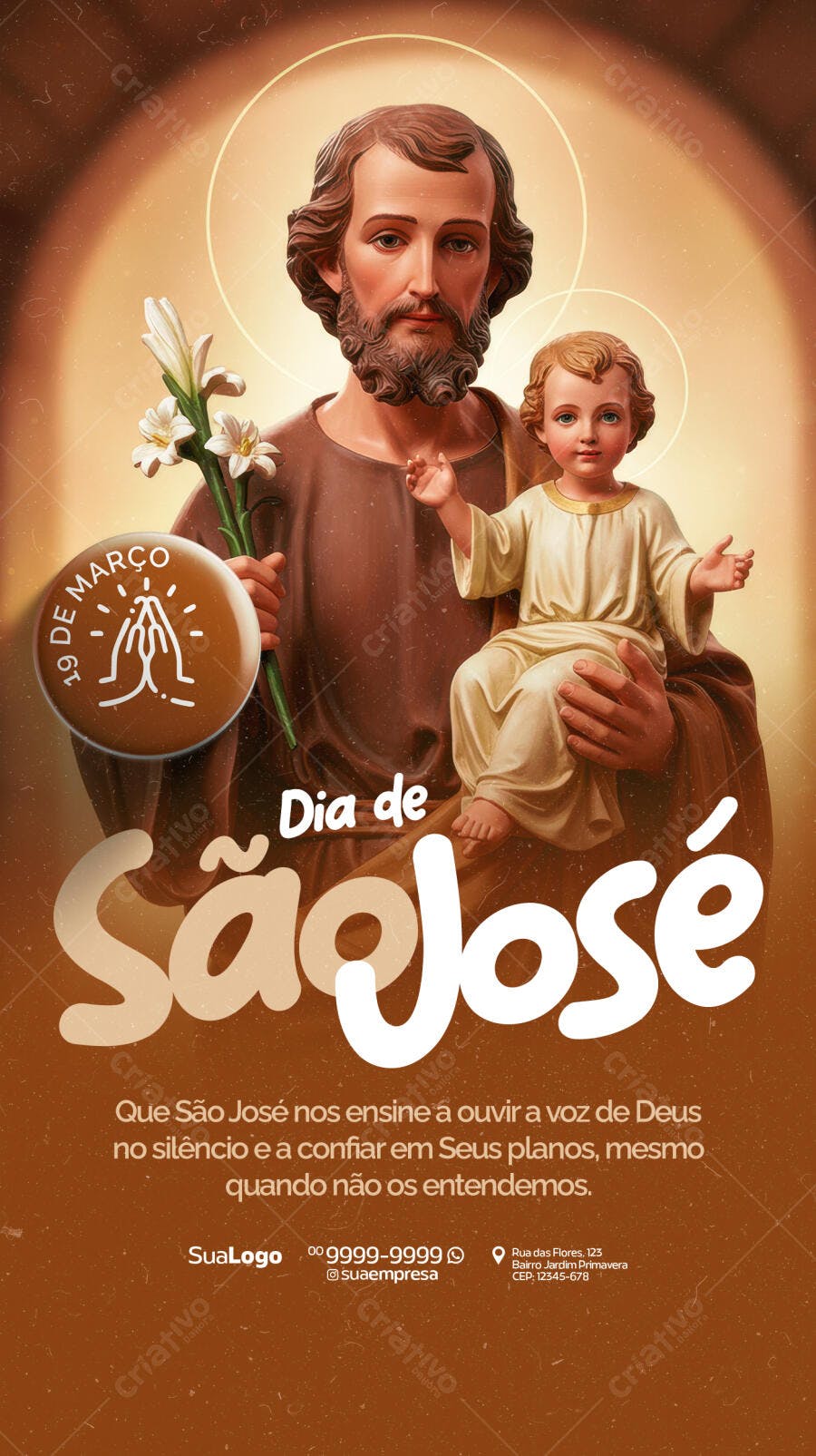 Flyer Dia de São José 19 de Março PSD Editável