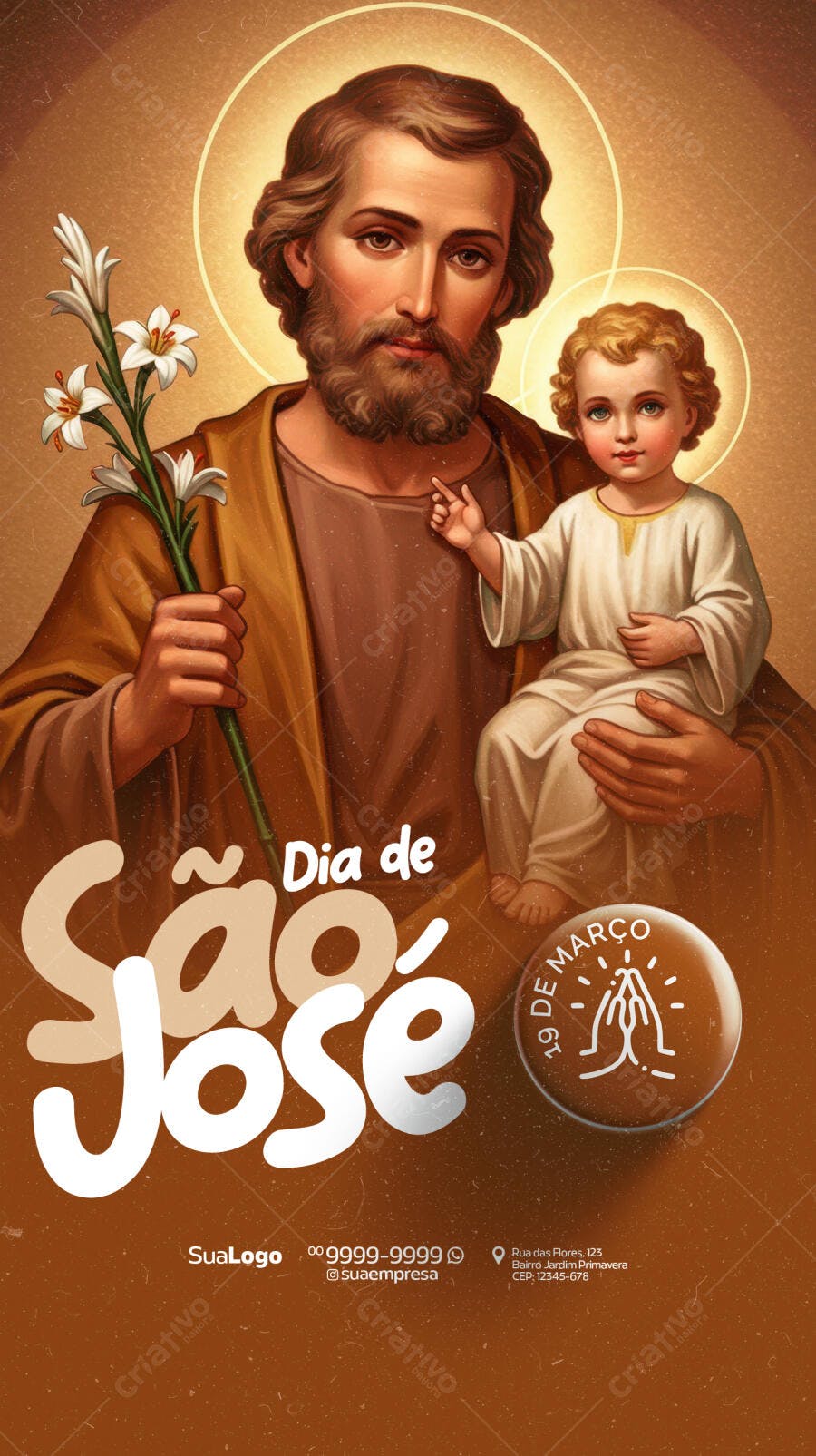 Flyer Dia de São José 19 de Março PSD Editável