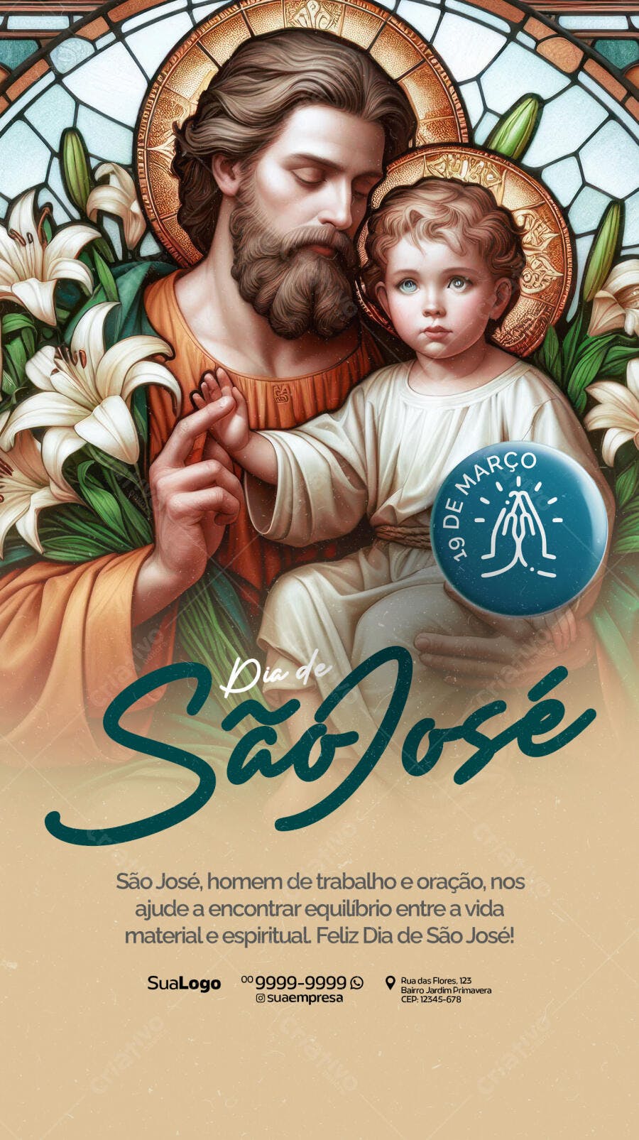 Flyer Dia de São José 19 de Março PSD Editável
