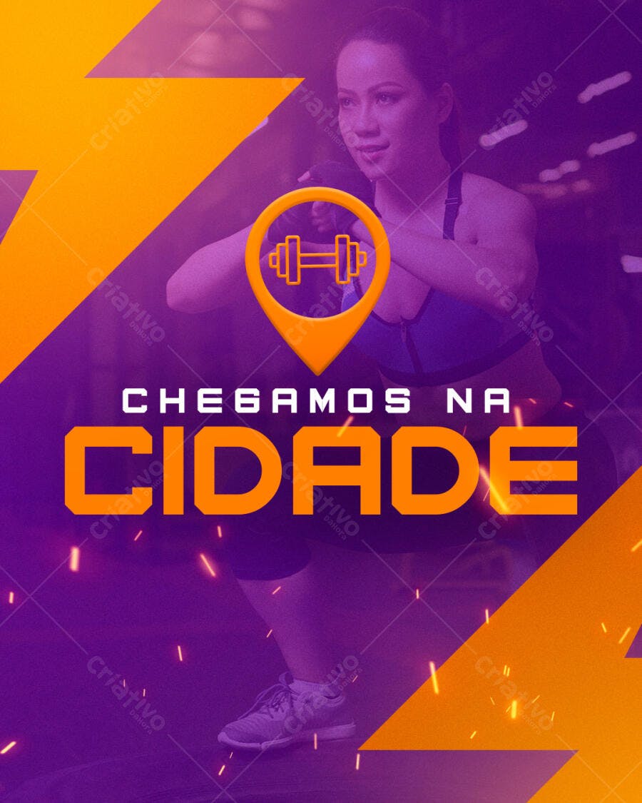 Post de Academia Chegamos na Cidade PSD Editável