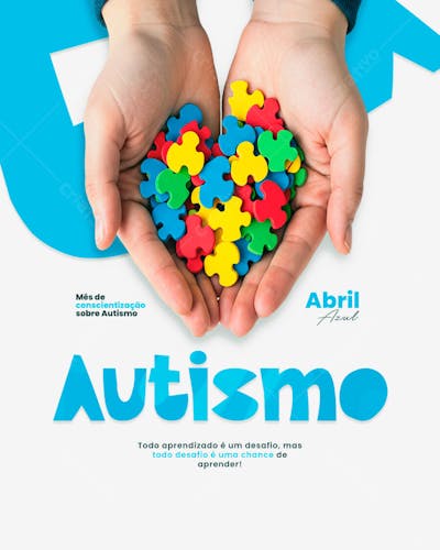 ABRIL AZUL AUTISMO SOCIAL MEDIA PSD EDITAVEL FEED 3