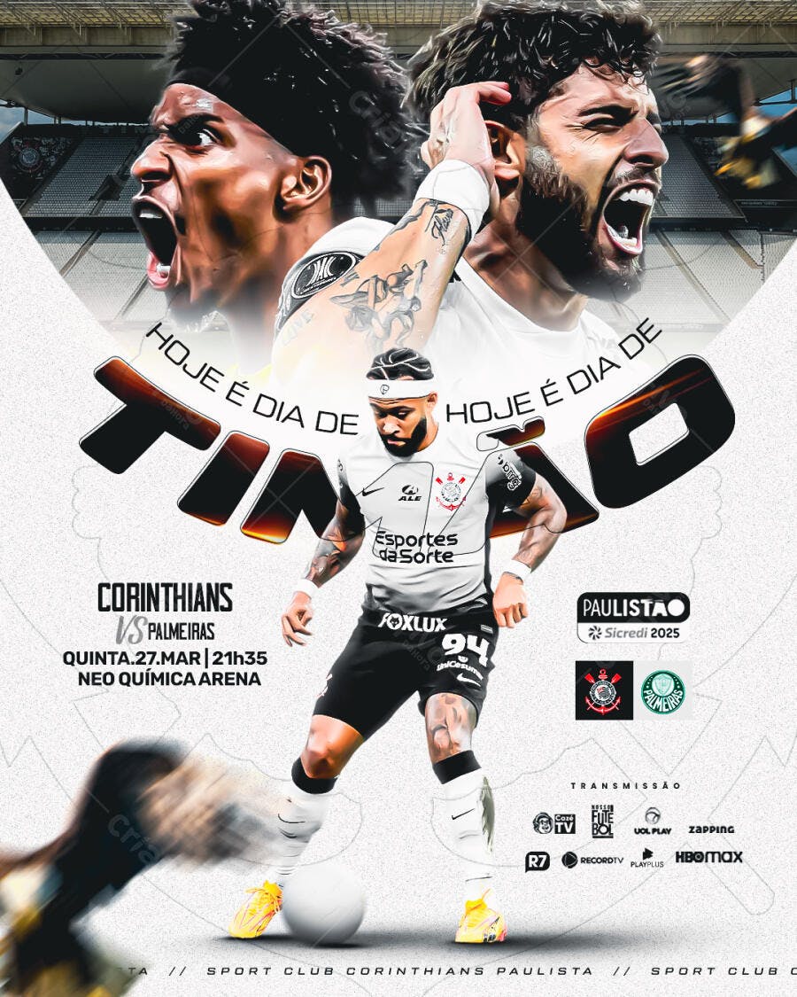 Flyer Corinthians x Palmeiras PSD Editável