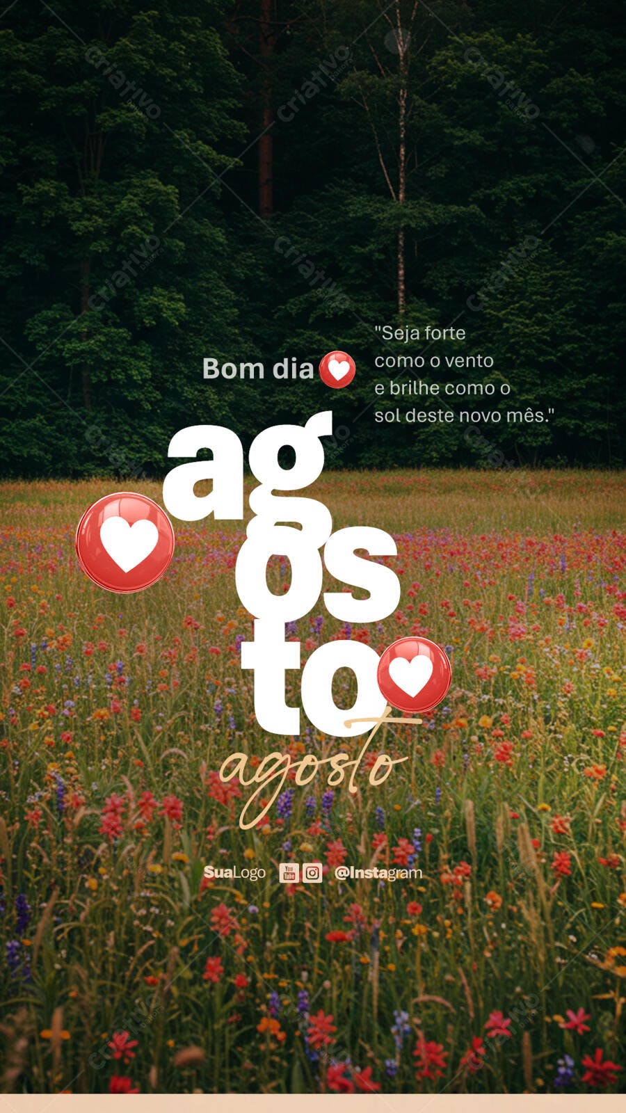 Postagem Agosto PSD Editável