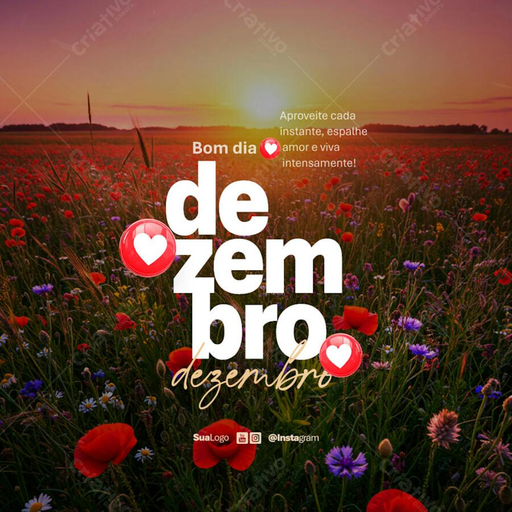 Bom dia dezembro frase comunicado aviso informe Social Media PSD Editável (2)