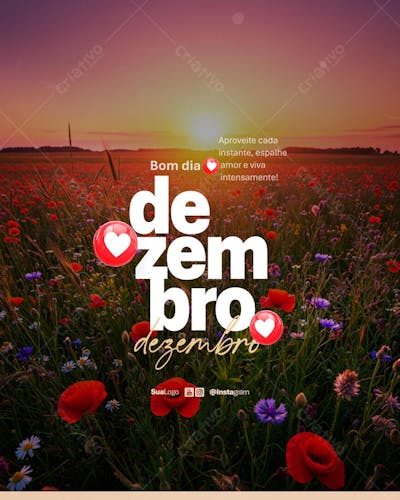 Bom dia dezembro frase comunicado aviso informe Social Media PSD Editável (1)