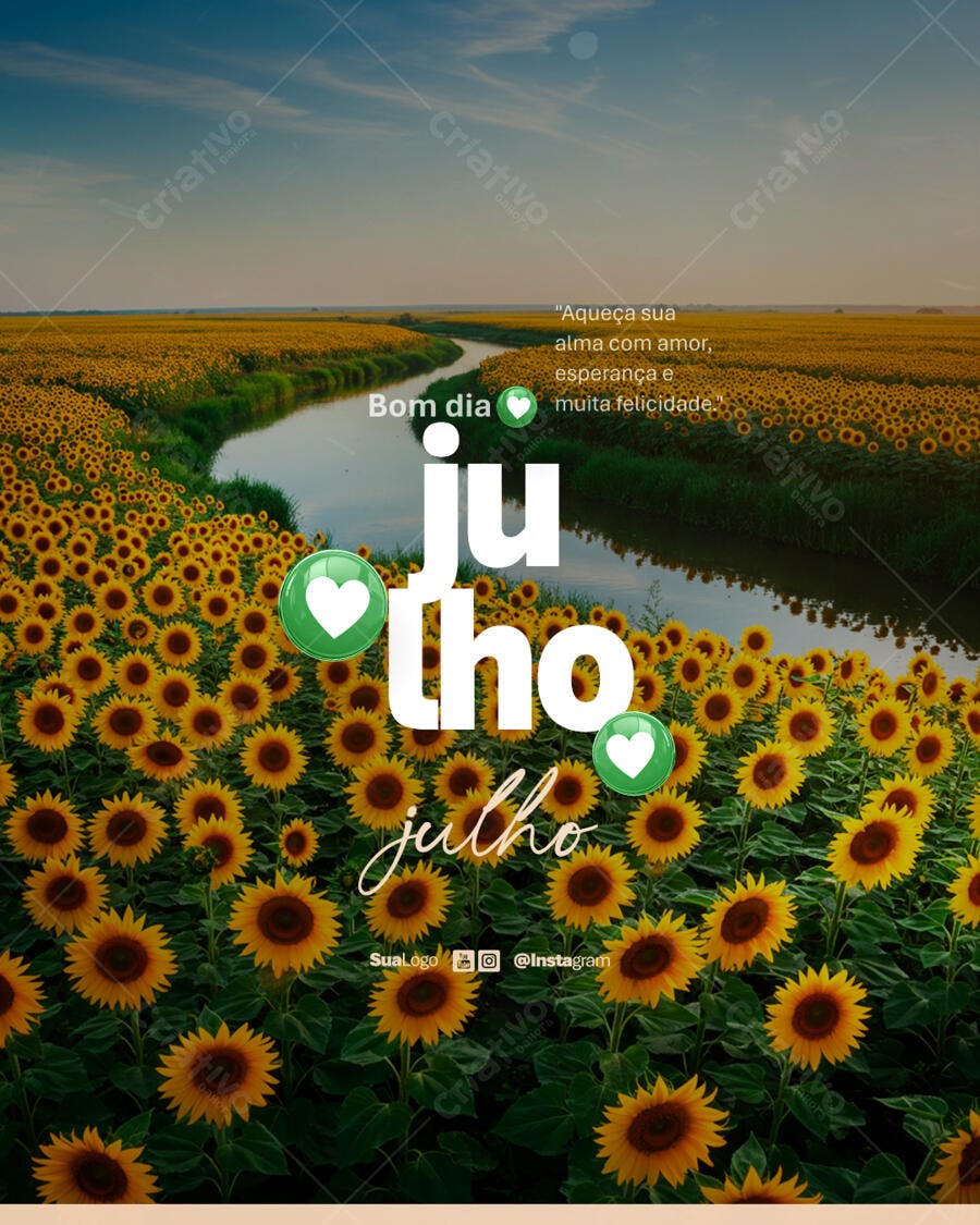Postagem Instagram Julho PSD Editável