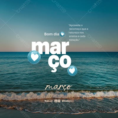 Bom dia março frase comunicado aviso informe Social Media PSD Editável (2)