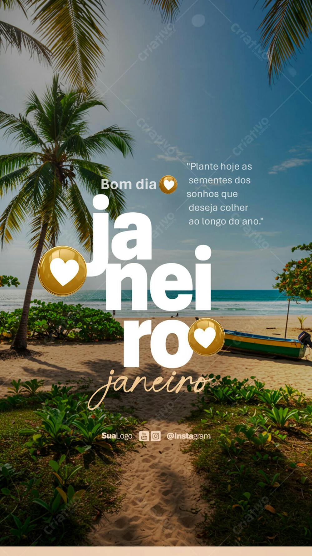Bom dia janeiro frase comunicado aviso informe Social Media PSD Editável (3)