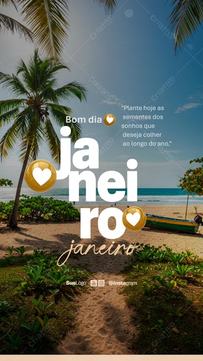 Bom dia janeiro frase comunicado aviso informe Social Media PSD Editável (3)