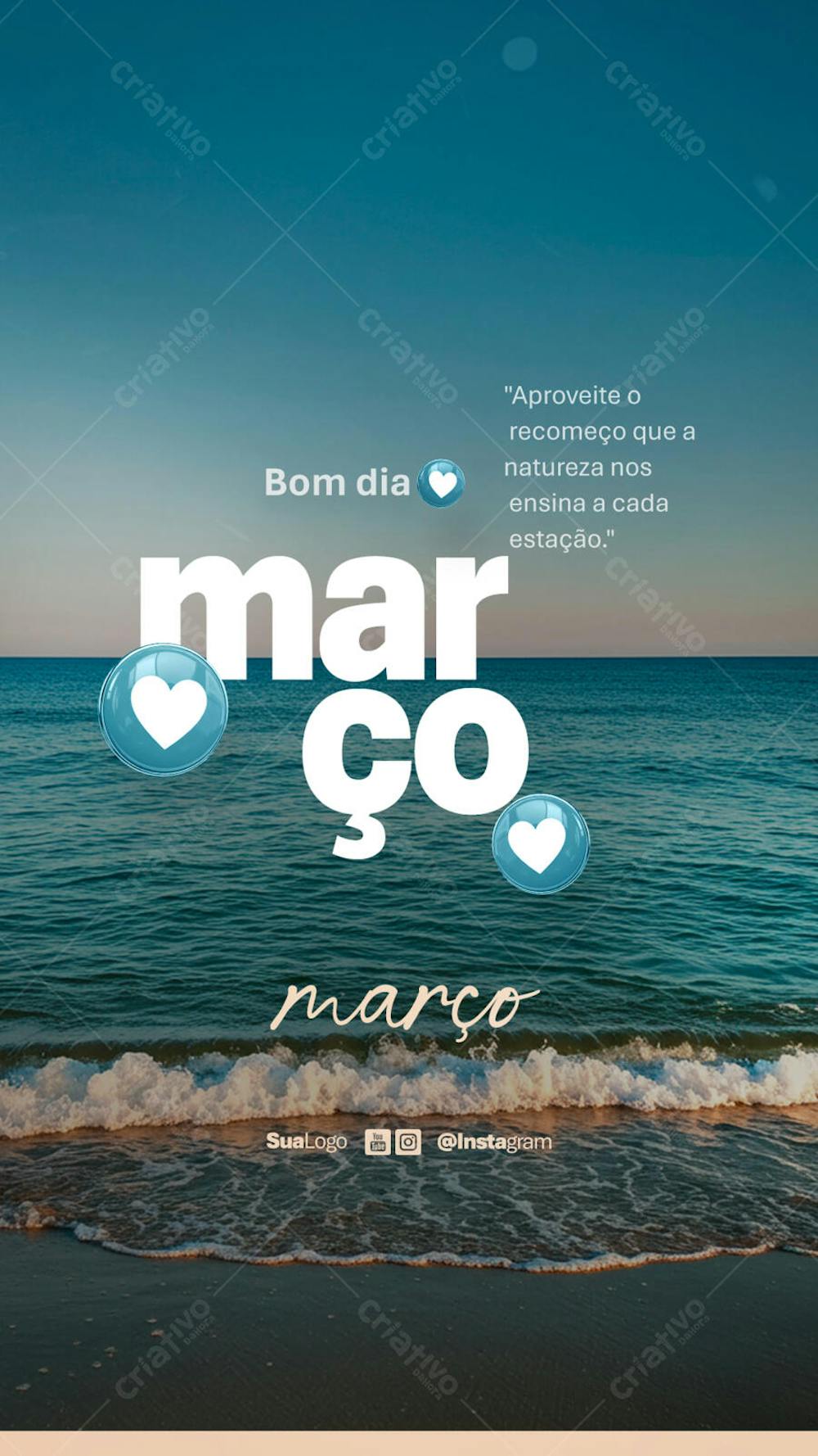 Bom dia março frase comunicado aviso informe Social Media PSD Editável (3)