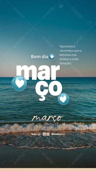 Bom dia março frase comunicado aviso informe Social Media PSD Editável (3)