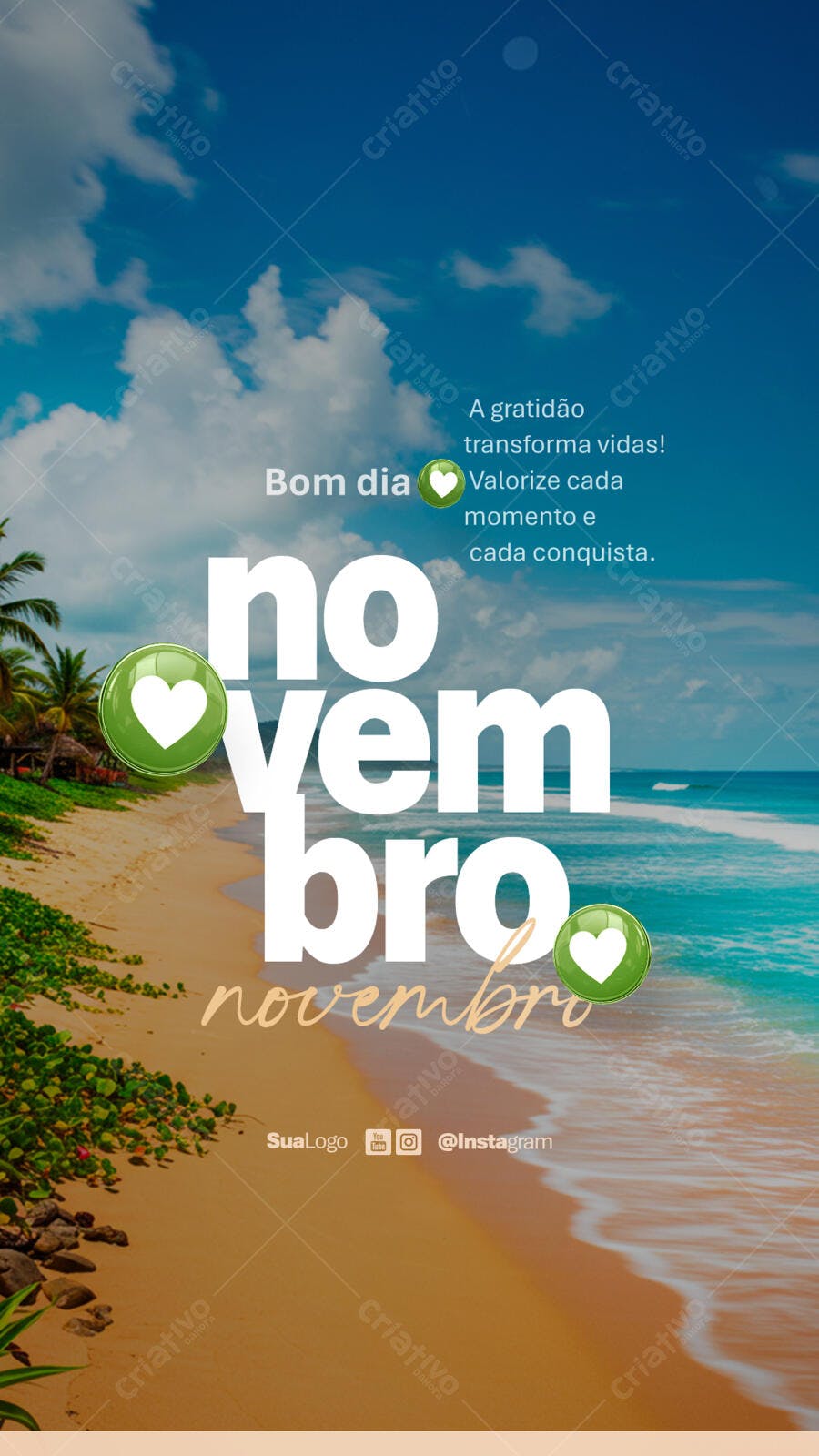 Postagem Boas Vindas Novembro PSD Editável