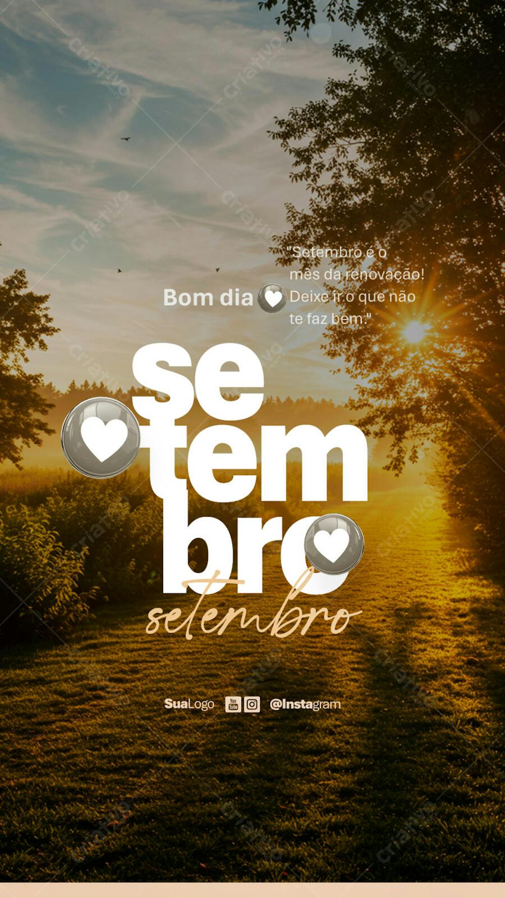 Bom dia setembro frase comunicado aviso informe Social Media PSD Editável (3)