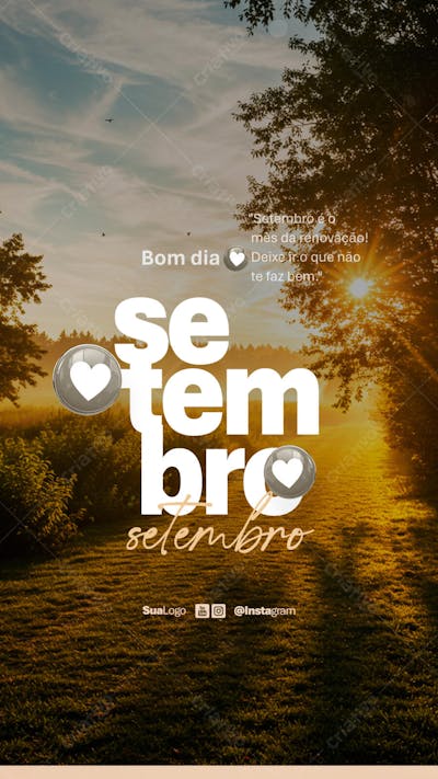 Bom dia setembro frase comunicado aviso informe Social Media PSD Editável (3)
