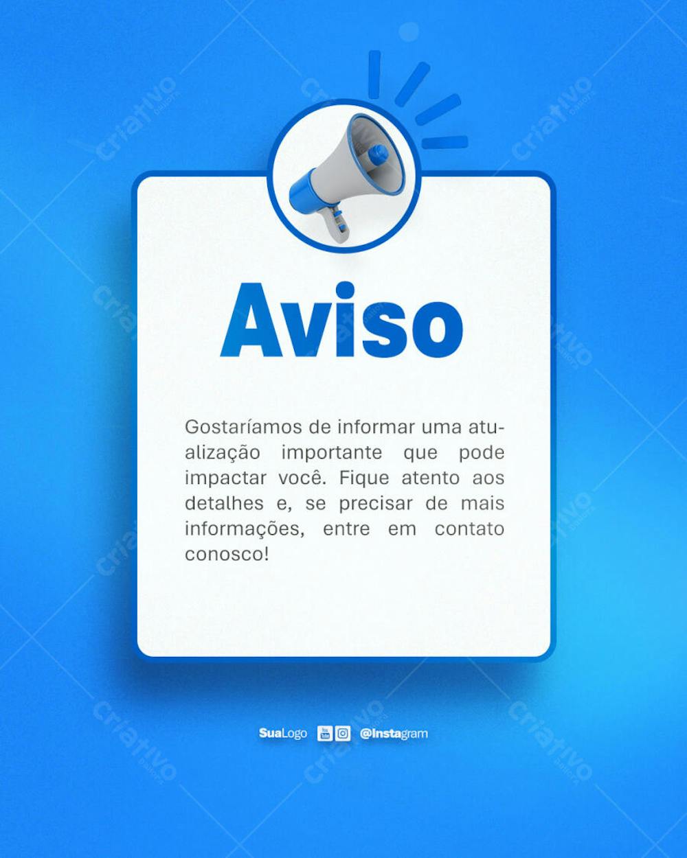 Comunicado aviso informe atenção lembrete  Social Media PSD Editável (10)