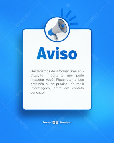 Comunicado aviso informe atenção lembrete  Social Media PSD Editável (10)