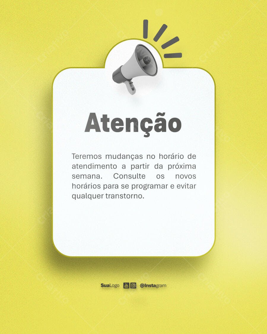 Anúncio de Mudança de Horário PSD Editável