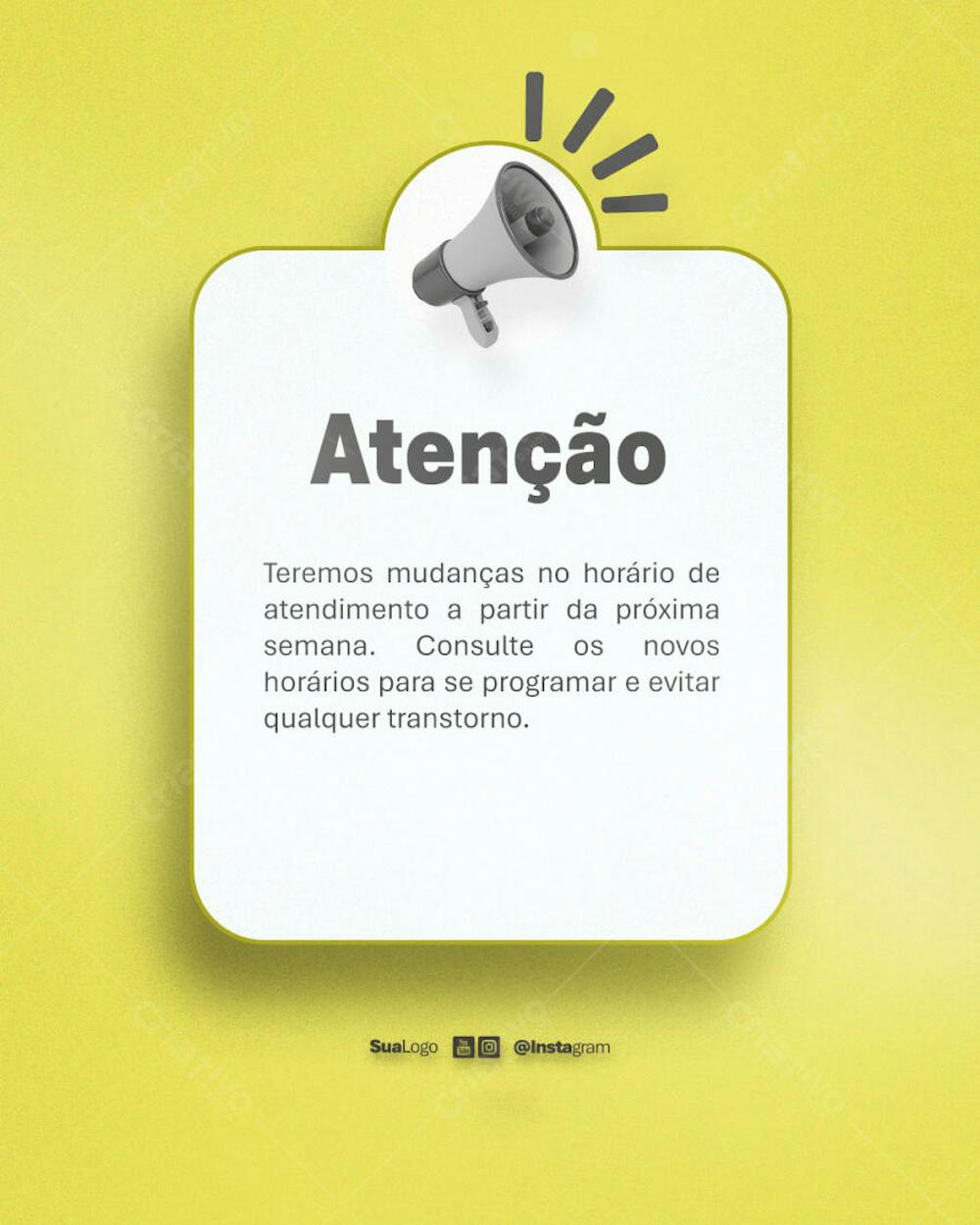 Comunicado atenção informe aviso lembrete  Social Media PSD Editável (10)